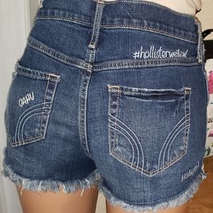 blue denim shorts